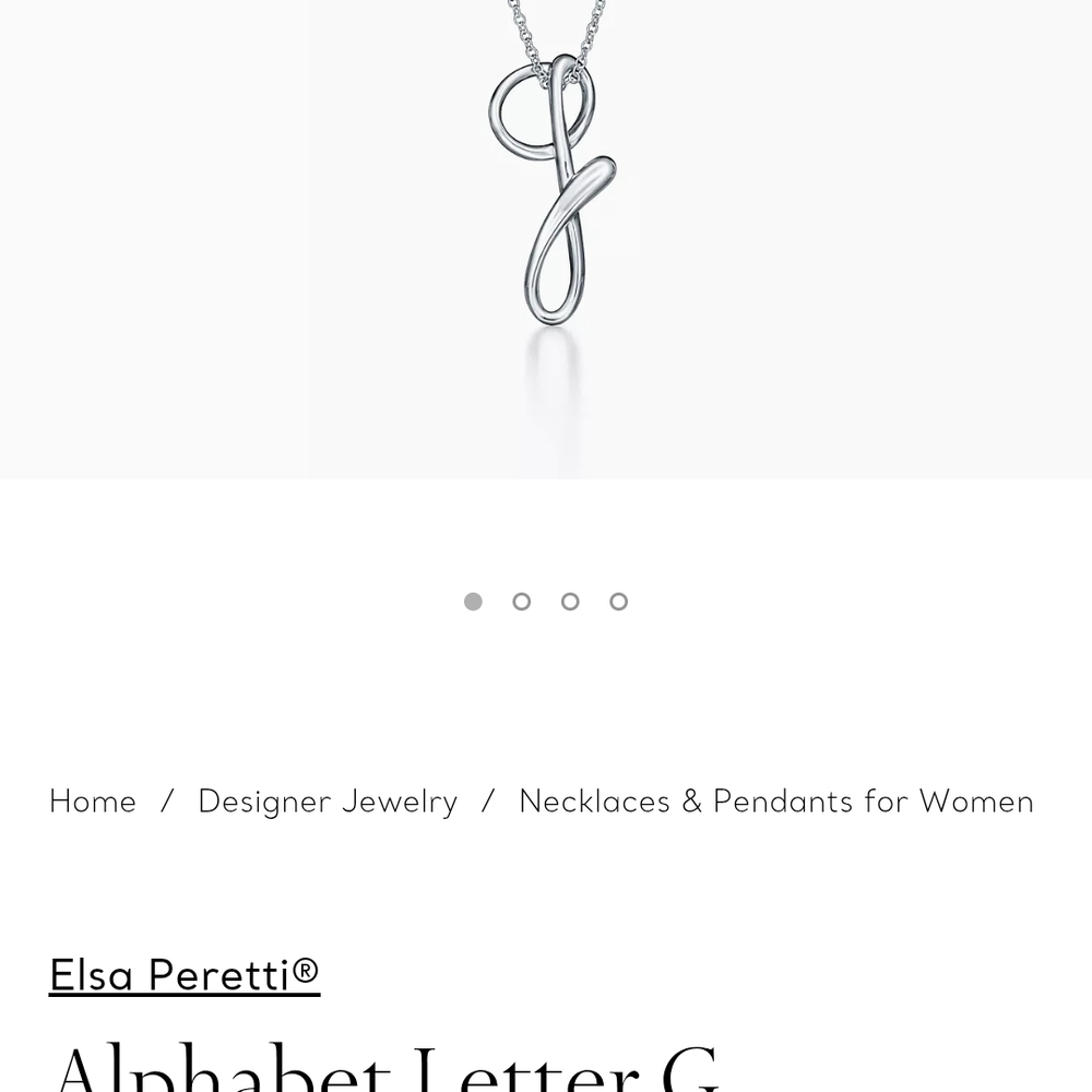 Silver Alphabet Letter G Necklace